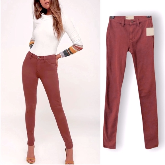 Free People Hi Waist Long Stretch Jeans NWT - Picture 3 of 14